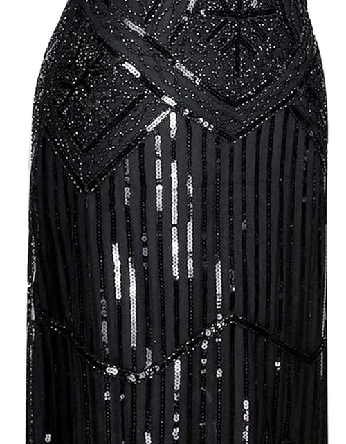 Load image into Gallery viewer, 20S Flapper Gatsby Sequin Beaded Evening Cocktail Dress with Accessories Set
