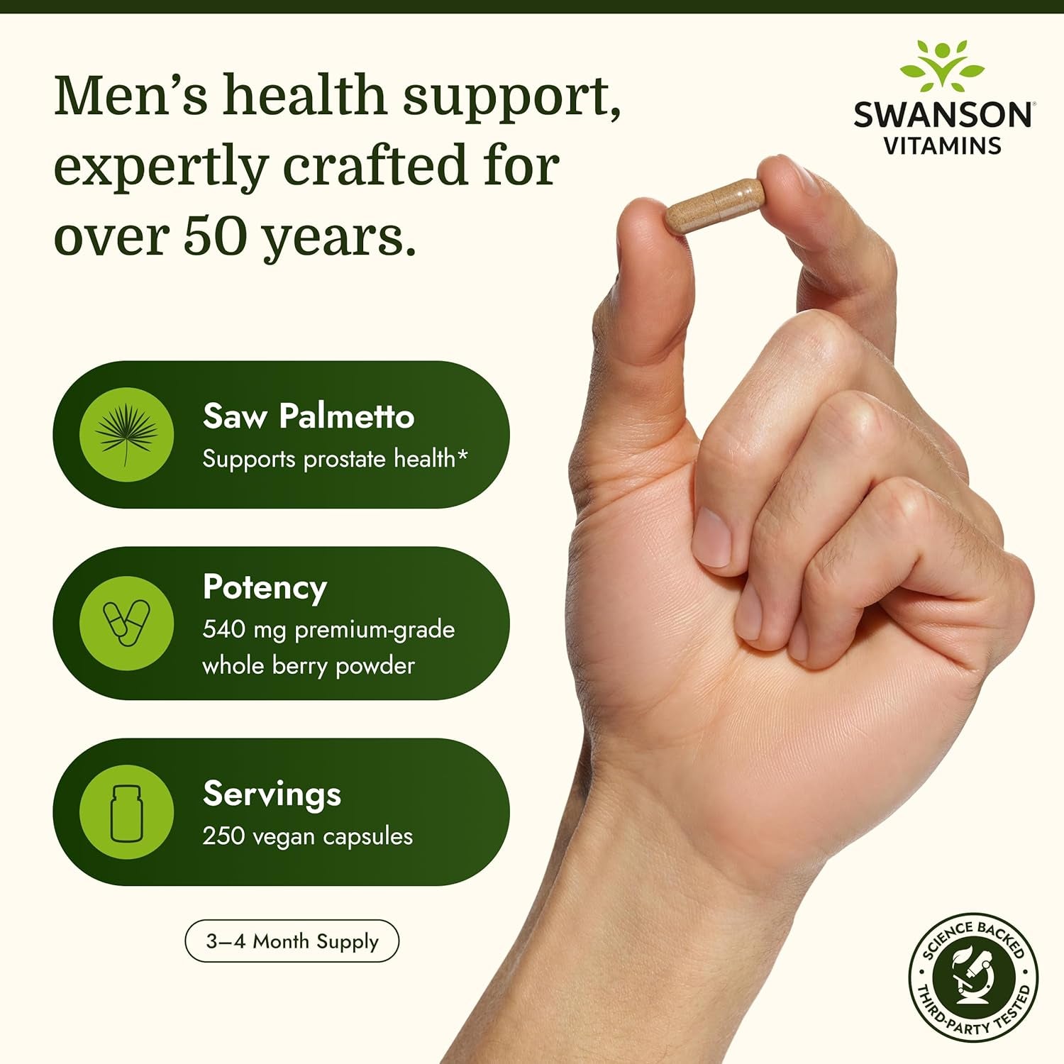 Saw Palmetto - Herbal Supplement Promoting Male Prostate Health Support - Natural Hair Supplement & Urinary Health Support - 540 Mg 250 Capsules