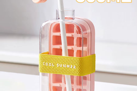 ChillSip Bottle Set – Stylish Water Bottle with Straw & Zero-Contact Ice Cube Tray