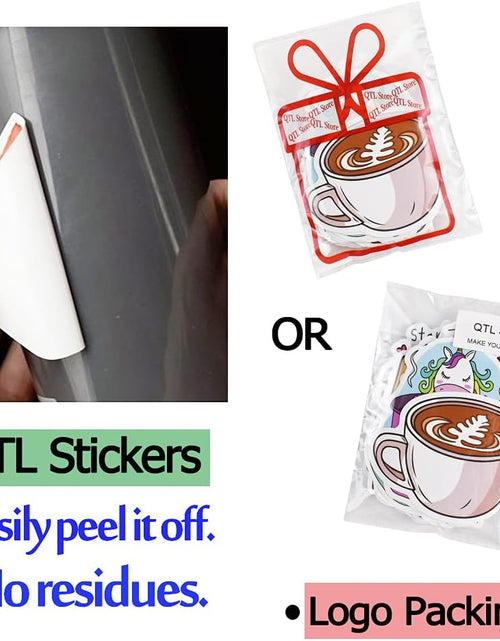 Load image into Gallery viewer, Coffee Stickers for Water Bottles Adults Coffee Stickers for Laptop Coffee Cup Stickers for Scrapbooking Coffee Vinyl Waterproof Stickers 50 Packs
