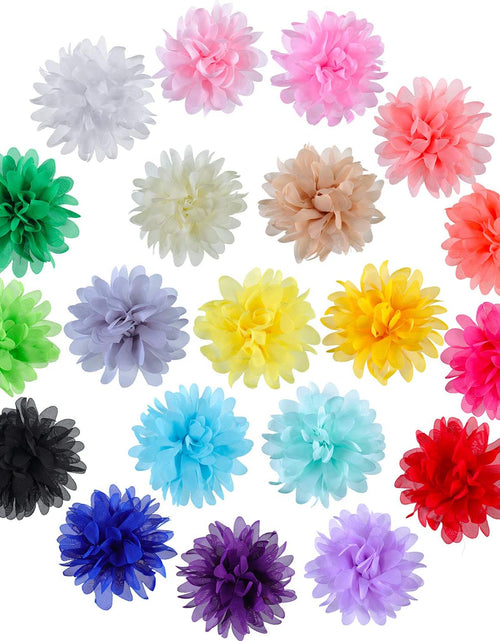 Load image into Gallery viewer, 20 Pieces Dog Collar Flowers Pet Flower Bow Ties Multi-Color Dog Charms Flower for Puppy Dog Collar Grooming Accessories (10 Cm/ 4 Inch)
