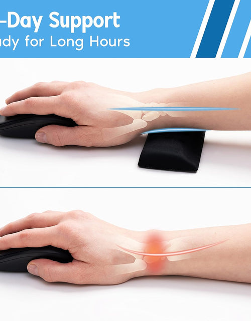 Load image into Gallery viewer, Memory Foam Mouse Wrist Rest - Pain-Reducing Wrist Rest for Mouse - Non-Slip Rubber Base Wrist Rest - Cooling Mouse Wrist Support for Long Hours of Work, Studying, Gaming (Black)
