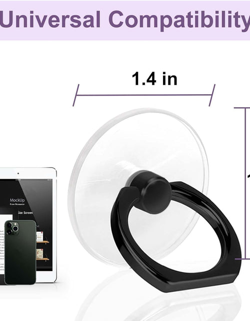 Load image into Gallery viewer, Cell Phone Ring Holder, Transparent Ring Holder 360°Rotation Finger Ring Stand, Clear Cell Phone Kickstand Compatible with Most of Phones, Tablet and Case, (2Silver+1Black+1Rose Gold)

