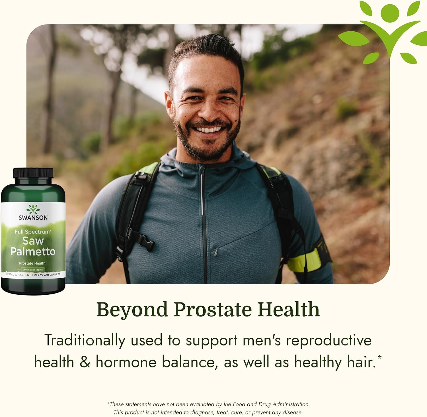 Saw Palmetto - Herbal Supplement Promoting Male Prostate Health Support - Natural Hair Supplement & Urinary Health Support - 540 Mg 250 Capsules