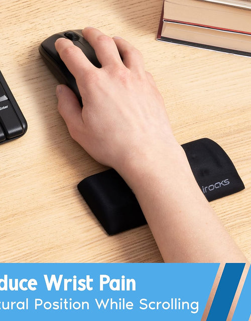 Load image into Gallery viewer, Memory Foam Mouse Wrist Rest - Pain-Reducing Wrist Rest for Mouse - Non-Slip Rubber Base Wrist Rest - Cooling Mouse Wrist Support for Long Hours of Work, Studying, Gaming (Black)
