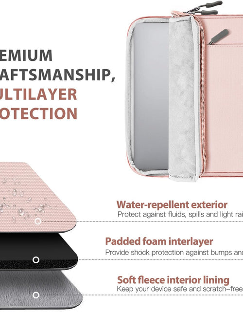 Load image into Gallery viewer, 13.3-14 Inch Laptop Sleeve Case Carrying Bag with Pockets for Surface Pro 9/8/X, Macbook Air 2022-2018, Macbook Pro M2 14" /13" M2/M1 Pro/M1 Max 14.2 2023-2021, Galaxy Tab S9+/S8+ 12.4",Pink
