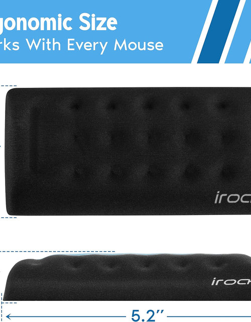 Load image into Gallery viewer, Memory Foam Mouse Wrist Rest - Pain-Reducing Wrist Rest for Mouse - Non-Slip Rubber Base Wrist Rest - Cooling Mouse Wrist Support for Long Hours of Work, Studying, Gaming (Black)
